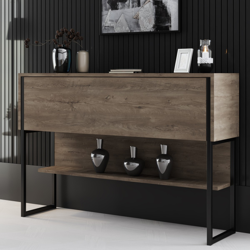 Κονσόλα Εισόδου (120x30x80) A-G Luxe 618BLY1409 Walnut/Black