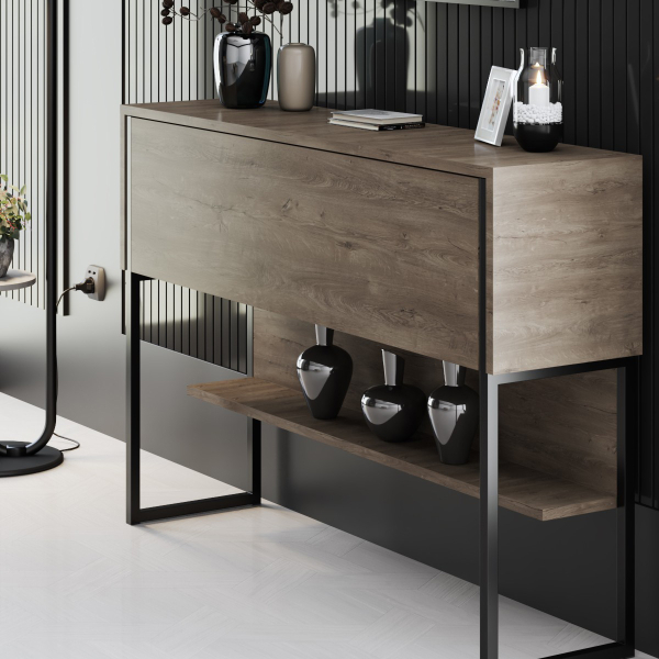 Κονσόλα Εισόδου (120x30x80) A-G Luxe 618BLY1409 Walnut/Black