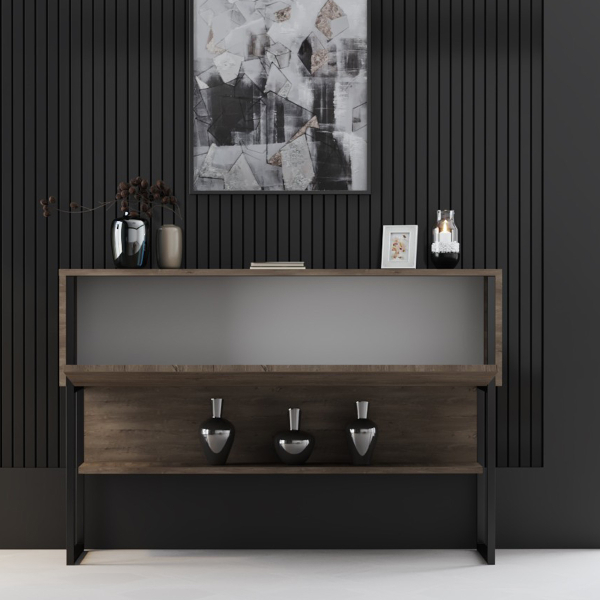 Κονσόλα Εισόδου (120x30x80) A-G Luxe 618BLY1409 Walnut/Black