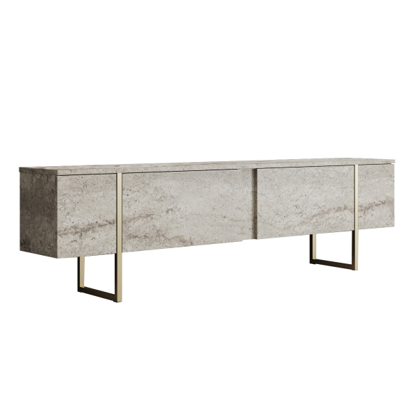 Έπιπλο Τηλεόρασης (180x30x50) A-G Luxe 618BLY1254 Travertine/Gold