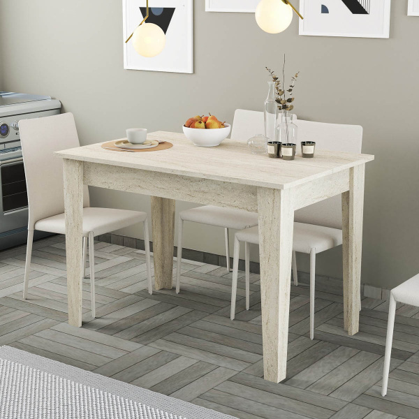 Τραπέζι Κουζίνας Με Αποθηκευτικό Χώρο (110x72x75) A-G Kiev 845HCT5603 Travertine