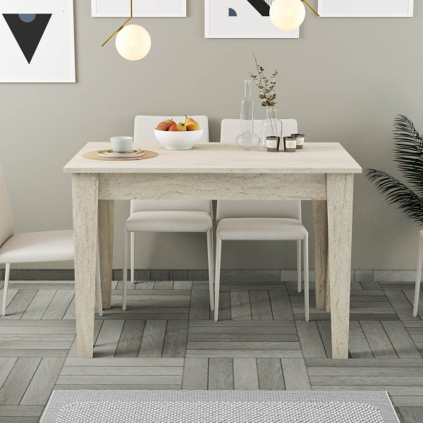 Τραπέζι Κουζίνας Με Αποθηκευτικό Χώρο (110x72x75) A-G Kiev 845HCT5603 Travertine