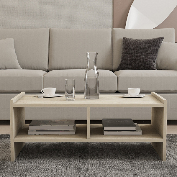 Τραπέζι Σαλονιού Με 2 Ράφια (90x50x35) A-G Pera 835PUQ6352 Travertine