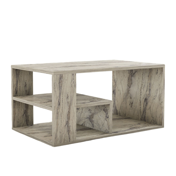Τραπέζι Σαλονιού Με 3 Ράφια (80x50x40) A-G Eros 495SSE2110 Marble