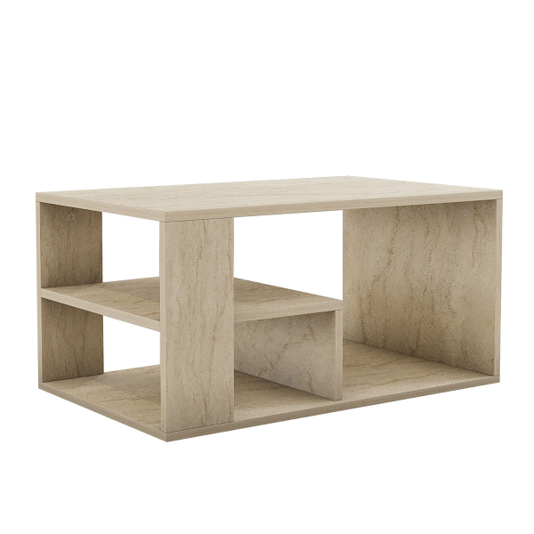 Τραπέζι Σαλονιού Με 3 Ράφια (80x50x40) A-G Eros 495SSE2111 Travertine