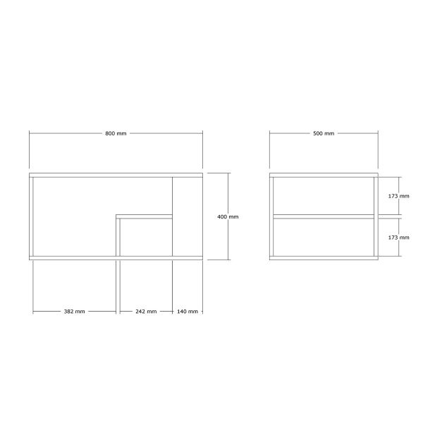 Τραπέζι Σαλονιού Με 3 Ράφια (80x50x40) A-G Eros 495SSE2111 Travertine