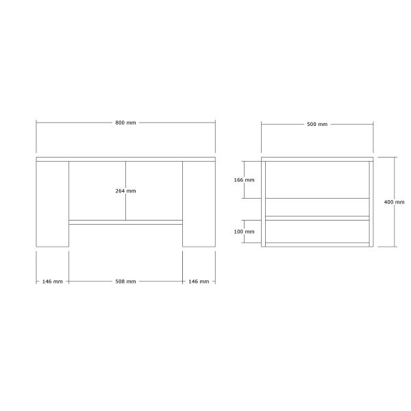 Τραπέζι Σαλονιού Με 3 Ράφια (80x50x40) A-G Iris 495SSE2113 Marble
