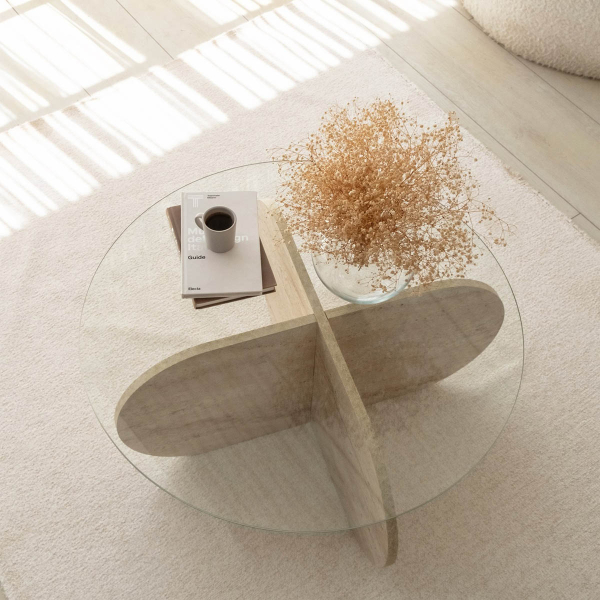 Τραπέζι Σαλονιού (Φ75x35) A-G Bubble 552NOS2500 Transparent