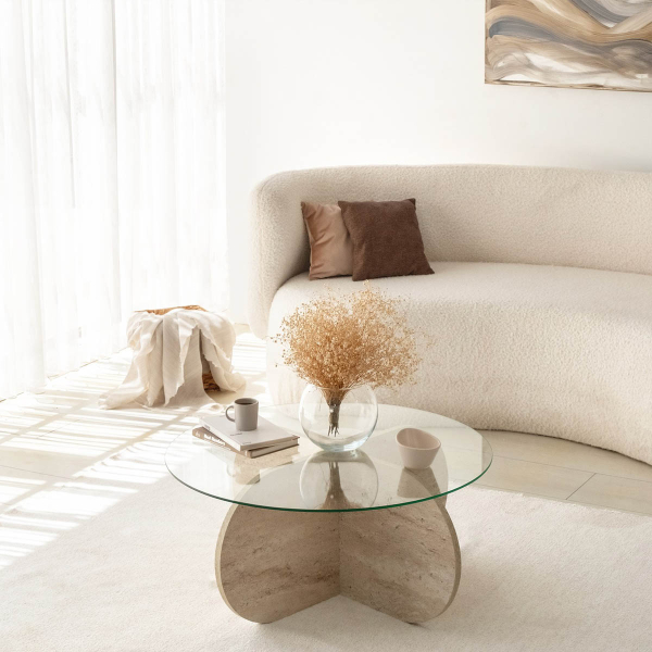 Τραπέζι Σαλονιού (Φ75x35) A-G Bubble 552NOS2500 Transparent