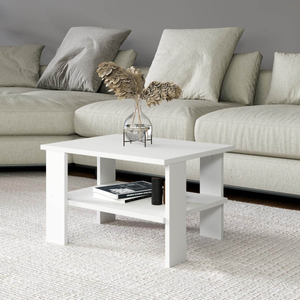 Τραπέζι Σαλονιού Με Ράφι (60x45x37) A-G Duama 382NRC1536 White