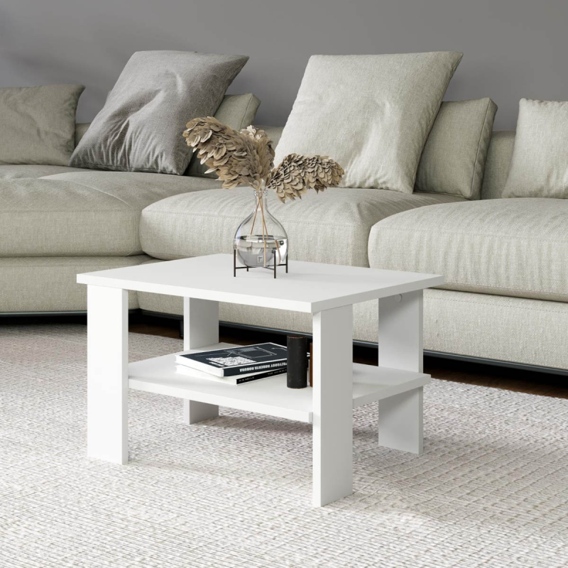 Τραπέζι Σαλονιού Με Ράφι (60x45x37) A-G Duama 382NRC1536 White