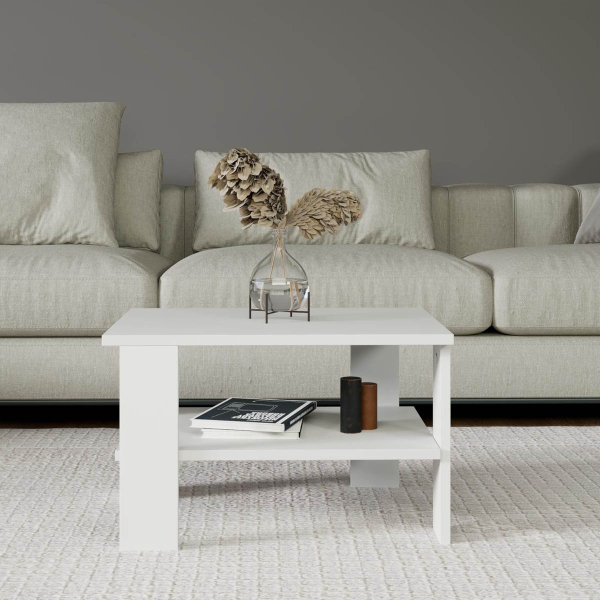 Τραπέζι Σαλονιού Με Ράφι (60x45x37) A-G Duama 382NRC1536 White