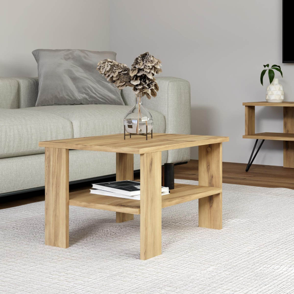 Τραπέζι Σαλονιού Με Ράφι (60x45x37) A-G Duama 382NRC1537 Oak