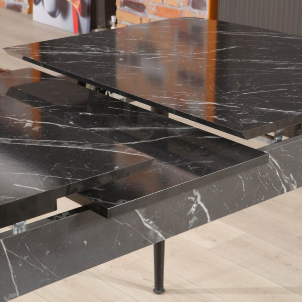 Τραπέζι Κουζίνας Επεκτεινόμενο (132-170x76.5x79) A-G Trend 107BCK1512 Black/White