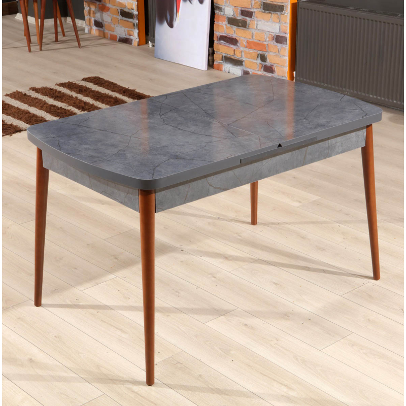 Τραπέζι Κουζίνας Επεκτεινόμενο (132-170x76.5x79) A-G Aris 107BCK1515 Anthracite/Walnut