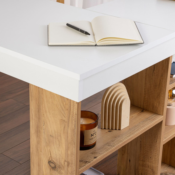 Γωνιακό Γραφείο Με Βιβλιοθήκη (120x130x71.8) A-G Vesper 241NRD1110 White