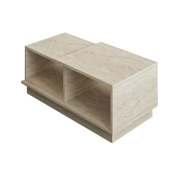 Τραπέζι Σαλονιού Με 2 Ράφια (90x45x36) A-G Consept 382NRC1215 Travertine