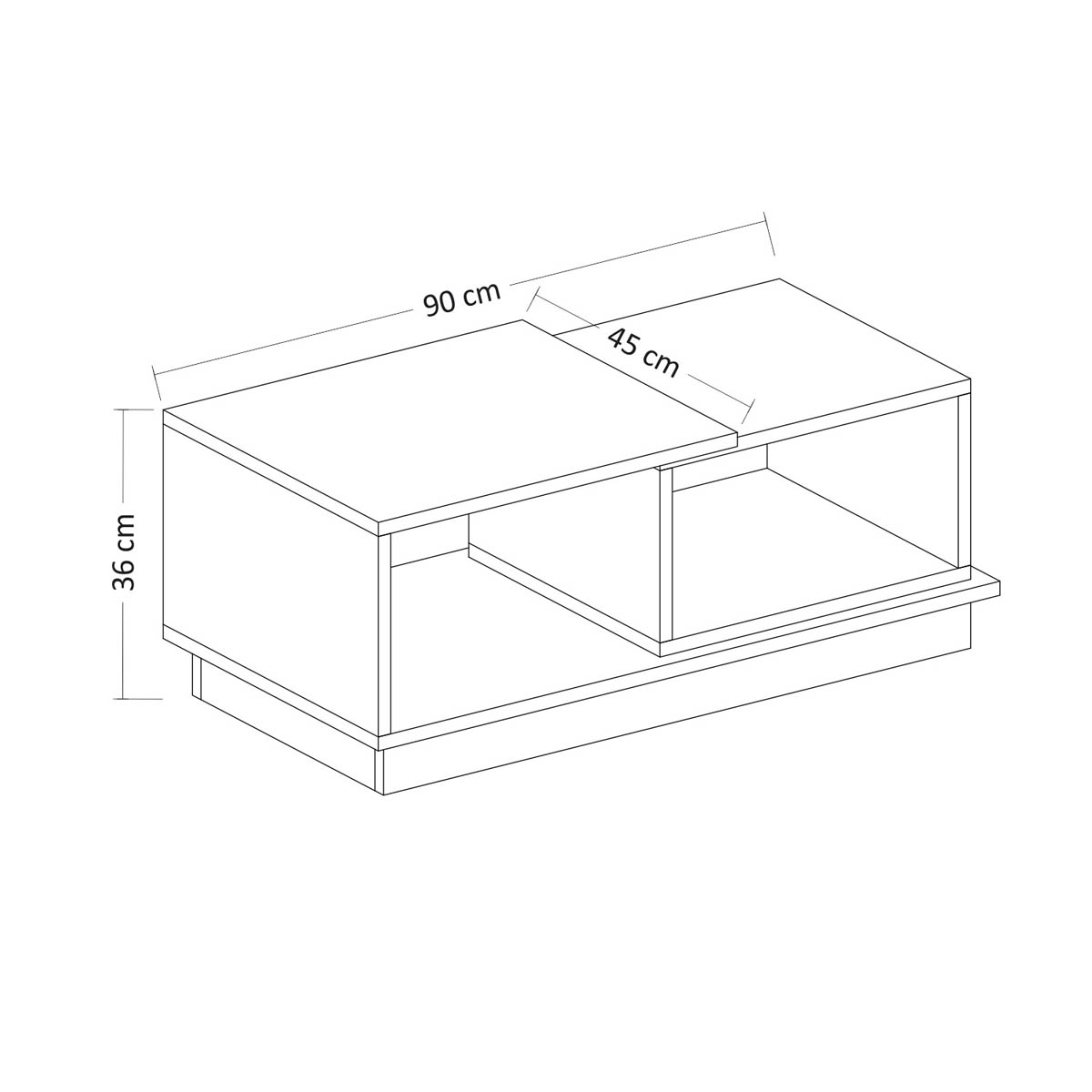 Τραπέζι Σαλονιού με 2 Ράφια (90X45X36) A-G Consept 382Nrc1215 Travertine Home Έπιπλα Τραπεζάκια & Βοηθητικά Spitishop