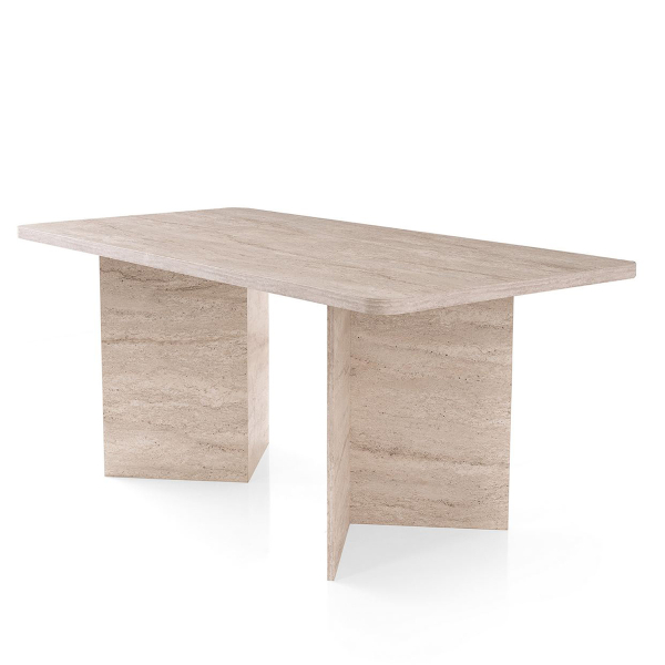 Τραπέζι Τραπεζαρίας (180x90x77) A-G Loft 974NMB2236 Travertine