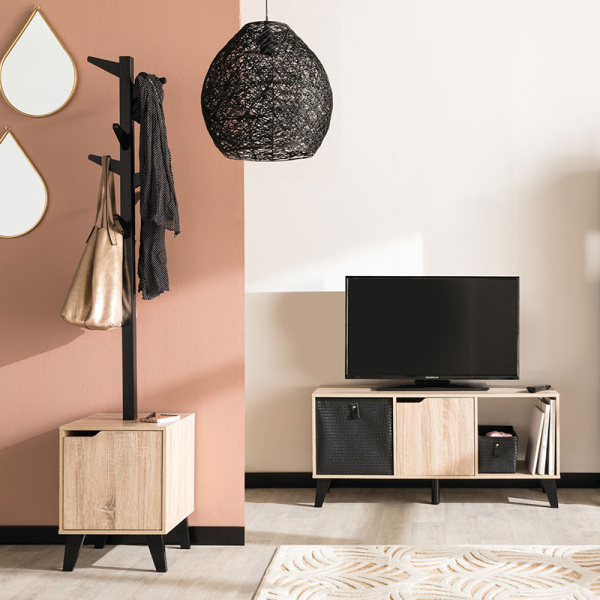 Καλόγερος Ρούχων Με Ντουλάπι (34.5x32x168.5) F-V Wood Nat 173676