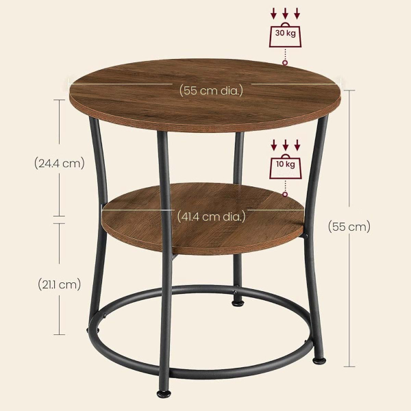 Βοηθητικό Τραπεζάκι (Φ55x55) Vasagle LET056B41