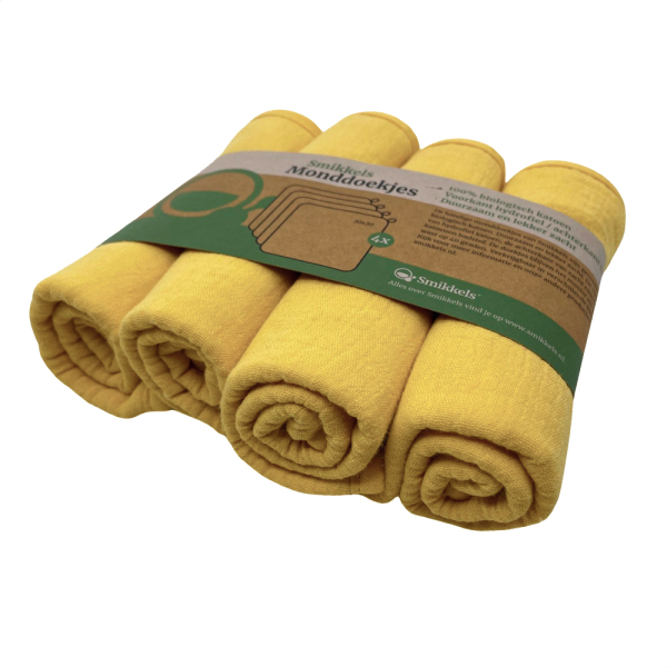 Μουσελίνες/Λαβέτες Ώμου (Σετ 4τμχ) Smikkels Κίτρινο 63-20019