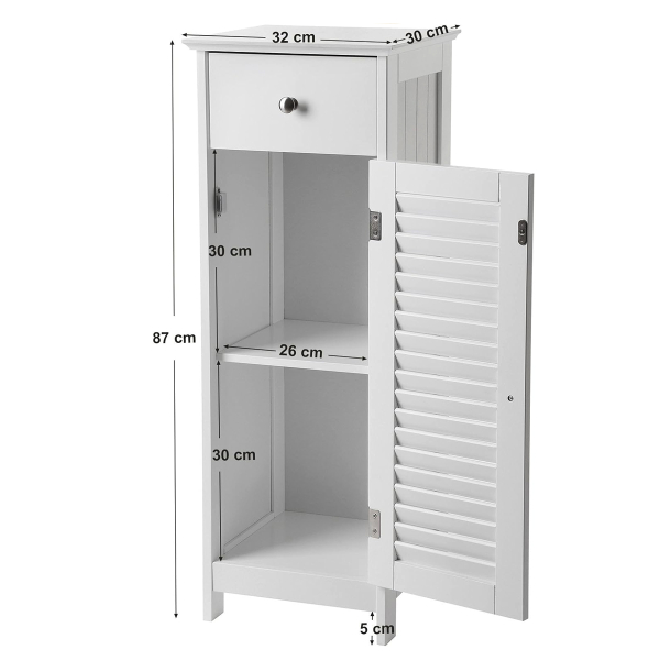 Ντουλάπι Δαπέδου Με Συρτάρι (32x30x87) Vasagle BBC43WT