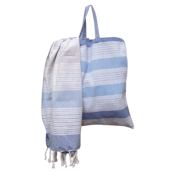 Τσάντα Θαλάσσης + Παρεό (85x165) Viopros Σεβίνα Μπλε