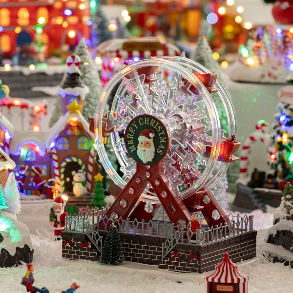 Χριστουγεννιάτικη Ρόδα Με Led - Μουσική - Κίνηση (23x16x28) F-R 209832