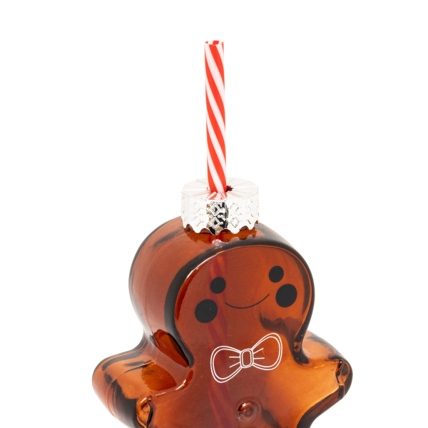 Χριστουγεννιάτικο Ποτήρι Με Καλαμάκι 280ml A-S Gingerman 208682