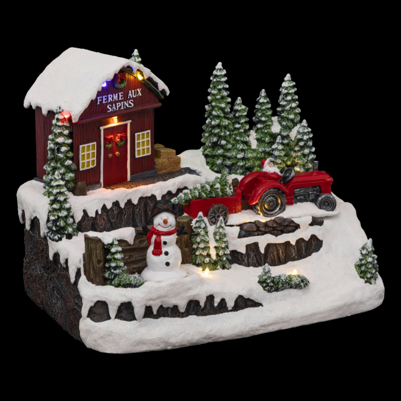 Χριστουγεννιάτικο Χωριό Με Led - Μουσική - Κίνηση (30.5x22.5x23) F-R 190901