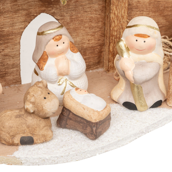 Φάτνη Ξύλινη Με 7 Φιγούρες (33x10.5x16) A-S 208190