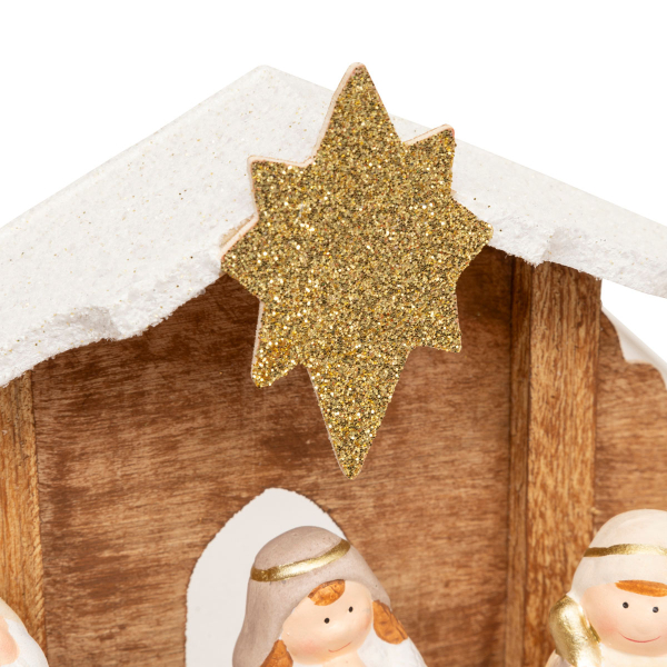 Φάτνη Ξύλινη Με 7 Φιγούρες (33x10.5x16) A-S 208190