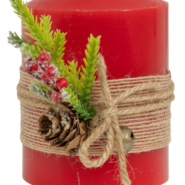Χριστουγεννιάτικο Διακοσμητικό Κερί Led (Φ7.5x12.5) A-S Red 208453A