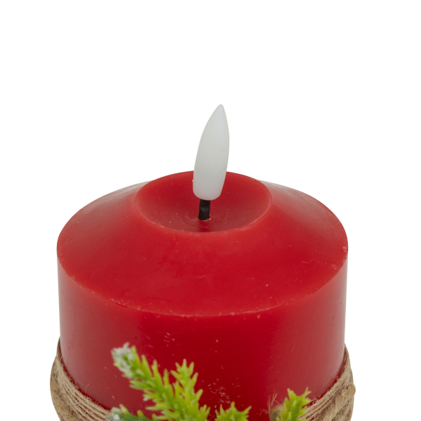 Χριστουγεννιάτικο Διακοσμητικό Κερί Led (Φ7.5x12.5) A-S Red 208453A