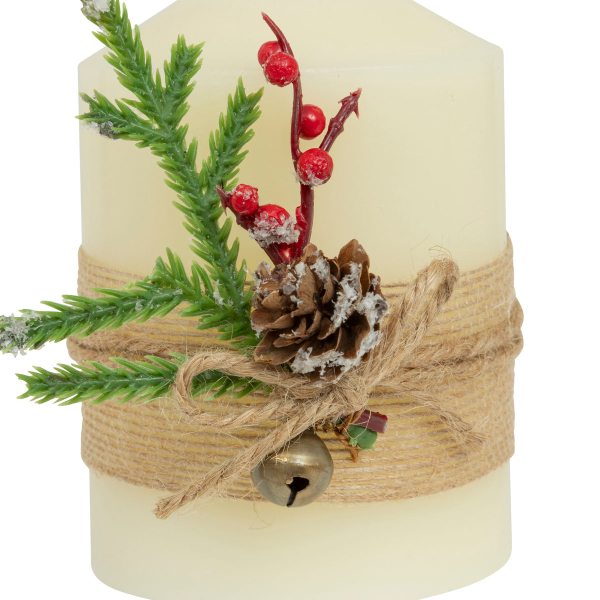 Χριστουγεννιάτικο Διακοσμητικό Κερί Led (Φ7.5x12.5) A-S White 208453B