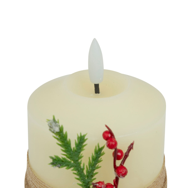 Χριστουγεννιάτικο Διακοσμητικό Κερί Led (Φ7.5x12.5) A-S White 208453B