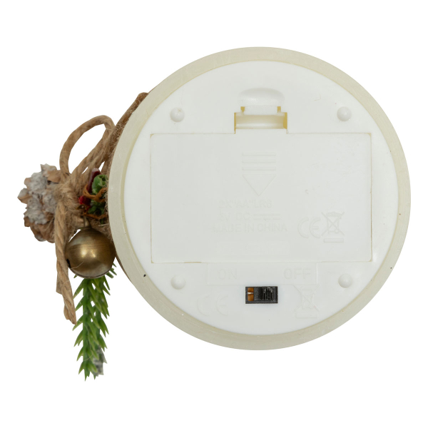 Χριστουγεννιάτικο Διακοσμητικό Κερί Led (Φ7.5x12.5) A-S White 208453B