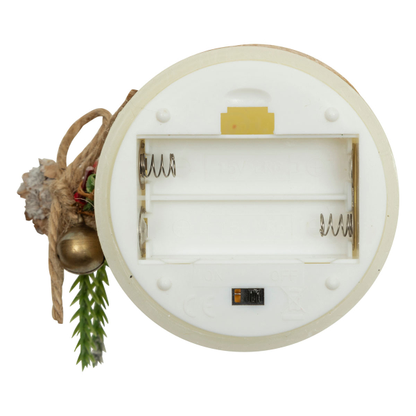 Χριστουγεννιάτικο Διακοσμητικό Κερί Led (Φ7.5x12.5) A-S White 208453B