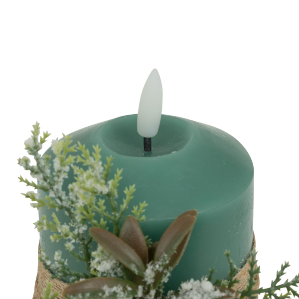 Χριστουγεννιάτικο Διακοσμητικό Κερί Led (Φ7.5x12.5) A-S Green 208453C