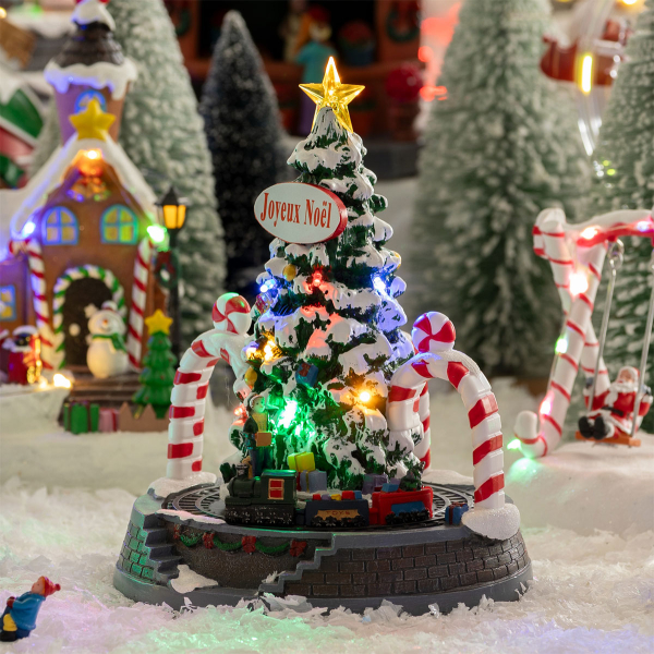 Χριστουγεννιάτικο Διακοσμητικό Με Led - Μουσική - Κίνηση (Φ19.5x24) F-R Tree Train 208836