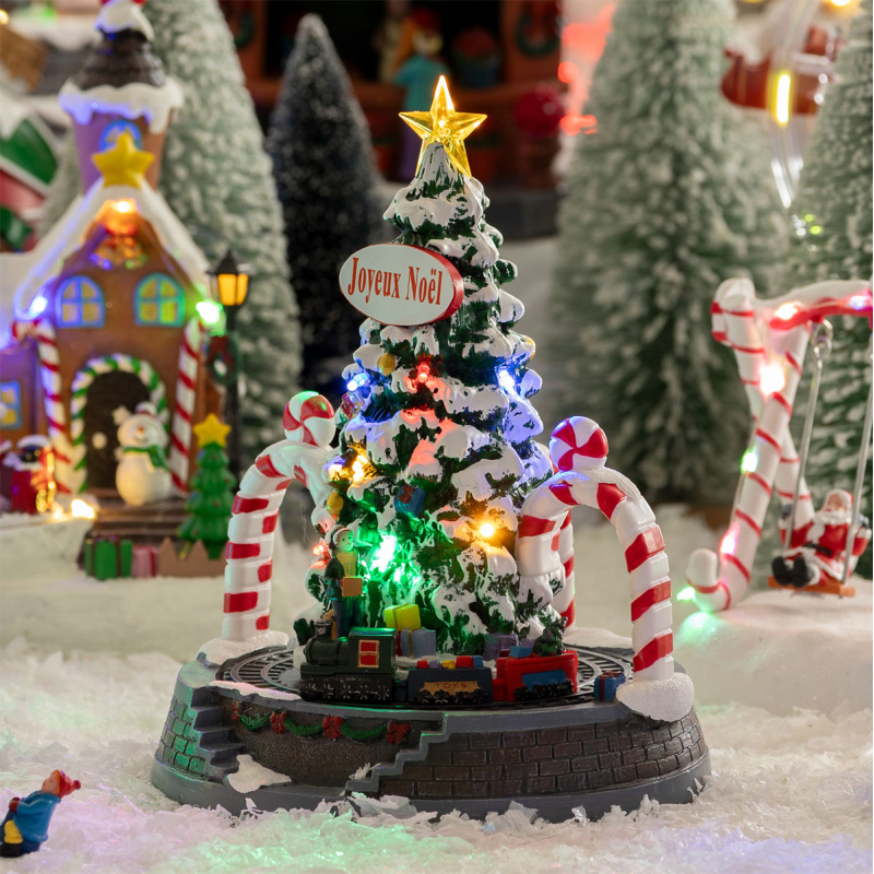 Χριστουγεννιάτικο Διακοσμητικό Με Led - Μουσική - Κίνηση (Φ19.5x24) F-R Tree Train 208836