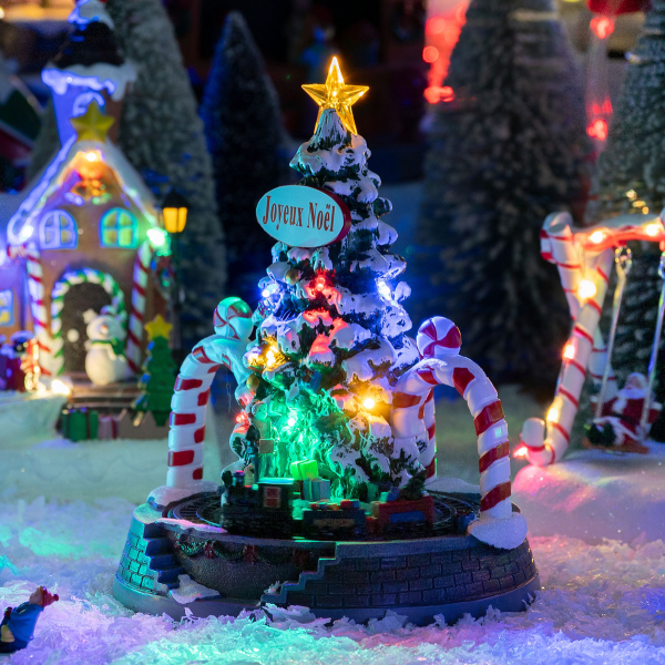 Χριστουγεννιάτικο Διακοσμητικό Με Led - Μουσική - Κίνηση (Φ19.5x24) F-R Tree Train 208836