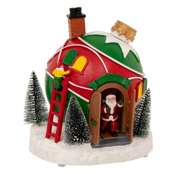 Χριστουγεννιάτικο Διακοσμητικό Με Led - Μουσική - Κίνηση (9.5x18x22) F-R Santa Ball House 208838