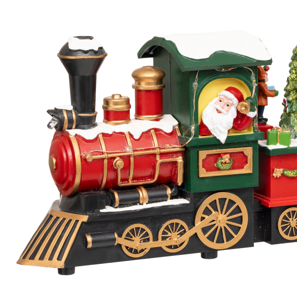 Χριστουγεννιάτικο Τρενάκι Με Led - Μουσική - Κίνηση (38x9x17.5) F-R Santa Snowman Train 208839