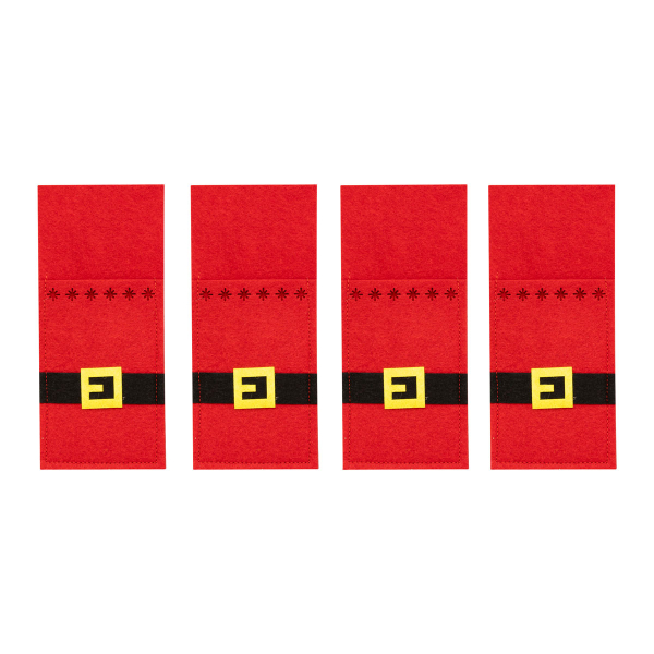 Χριστουγεννιάτικες Θήκες Για Μαχαιροπήρουνα Τσόχινες (Σετ 4τμχ) A-S Santa Claus 208549