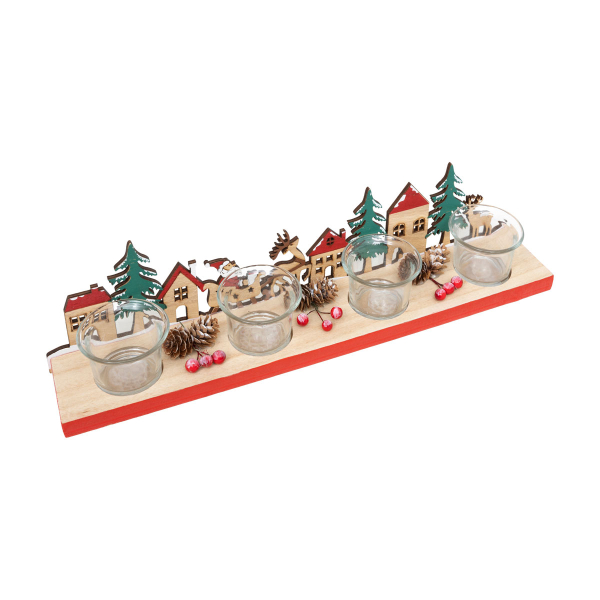 Χριστουγεννιάτικο Κηροπήγιο Για Ρεσώ 4 Θέσεων (39.5x9.5x7) A-S 208553