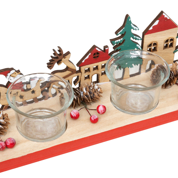 Χριστουγεννιάτικο Κηροπήγιο Για Ρεσώ 4 Θέσεων (39.5x9.5x7) A-S 208553