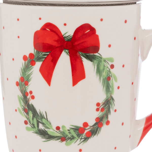 Χριστουγεννιάτικη Κούπα 460ml Με Καπάκι & Φίλτρο A-S 208568
