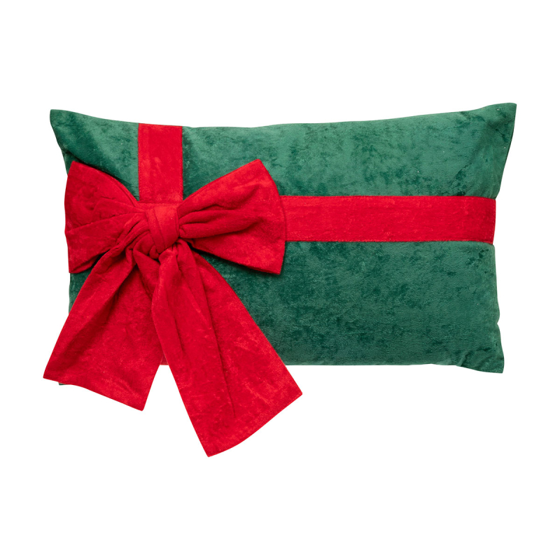 Χριστουγεννιάτικο Μαξιλάρι Βελουτέ (30x50) A-S Green Velvet Bow 208636B